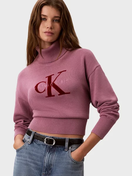 Свитер Calvin Klein с лого розовый
