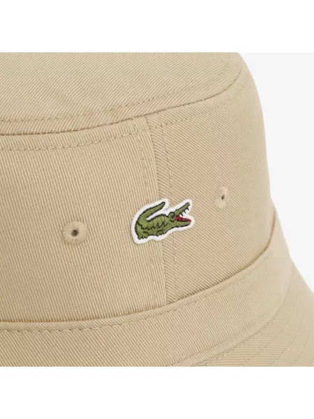 Lacoste Podszywany Kapelusz Typu Bucket Z Diagonalu beżowy
