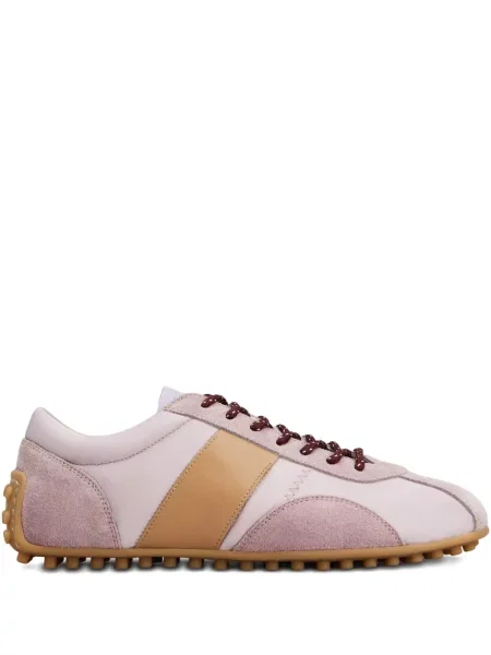 Sneakerși Tod's cu șireturi cu dungi din dantelă roz