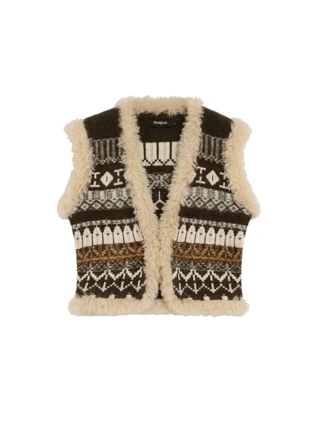 Desigual Vestă tricotată mai multe culori negru