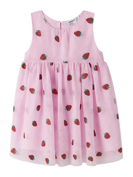 NAME IT Rochie NMFVABOS verde / roz roșu