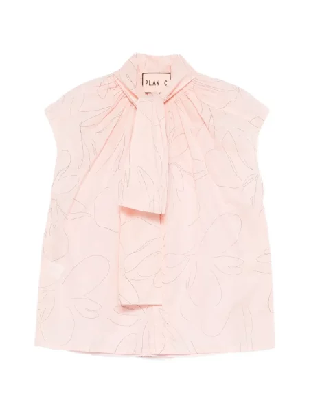 Блуза с флорален принт Plan C на цветя розово