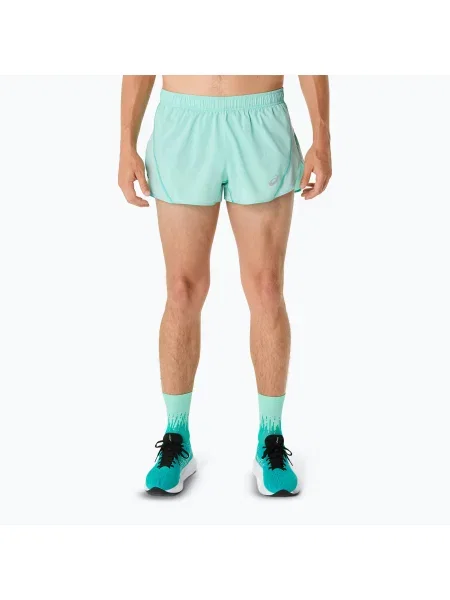 Мъжки шорти за бягане ASICS Core Split oasis green синьо