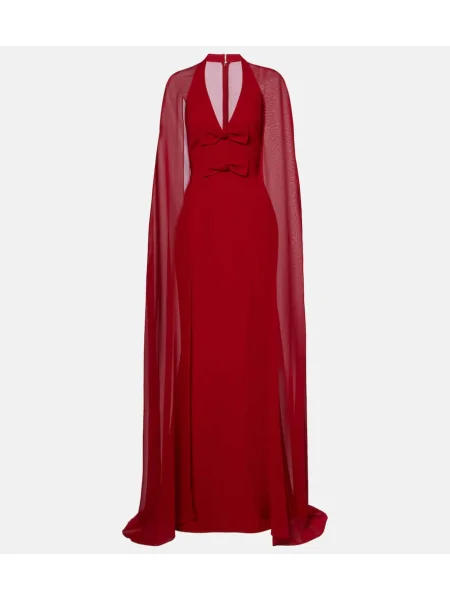 Rochie Elie Saab cu funde de mătase roșu