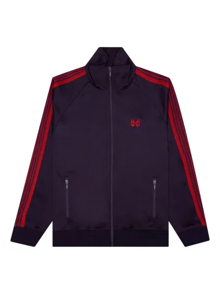 Pruhovaná bunda Needles s výšivkou fialová