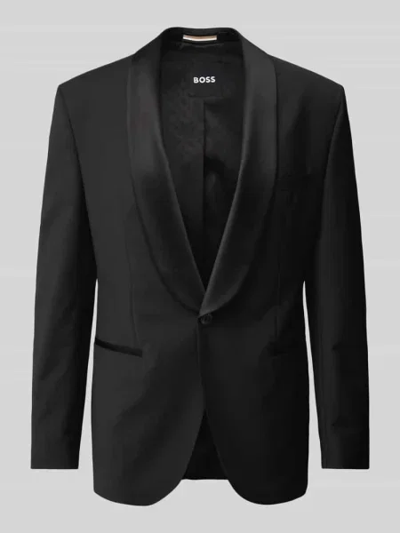 Marynarka taliowana z mieszanki żywej wełny model ‘Jasper’ Boss czarna