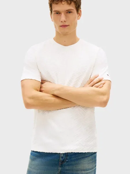 Жаккардовая футболка Tommy Hilfiger белая