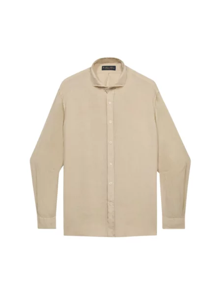Lniana koszula Brooks Brothers beżowa