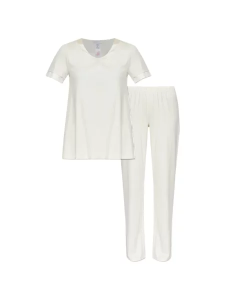 Piżama Hanro z okrągłym dekoltem biała