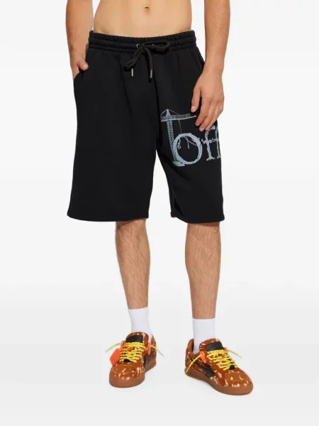 Pantaloni scurți Off-white cu imagine alb