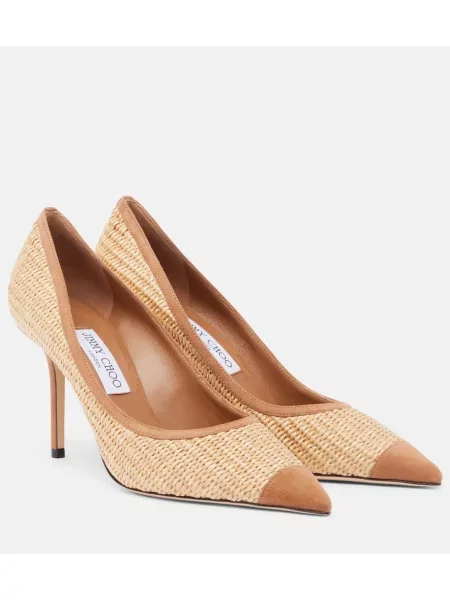 Pantofi cu toc Jimmy Choo din piele de căprioară bej