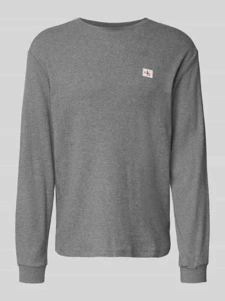 Koszulka Calvin Klein Jeans z długim rękawem szara