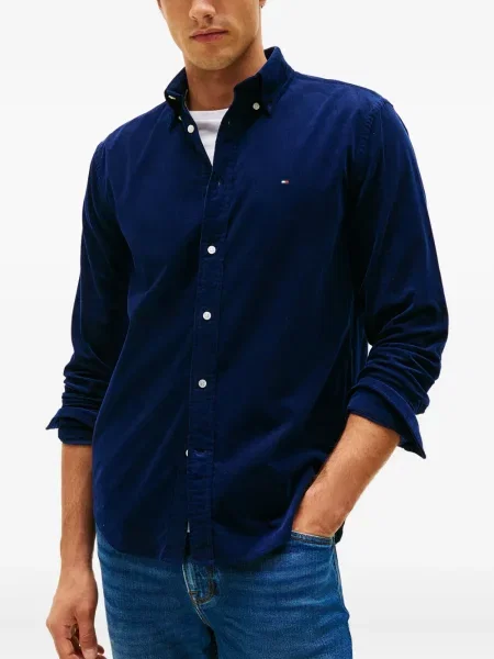 Lung cămașă Tommy Hilfiger albastru