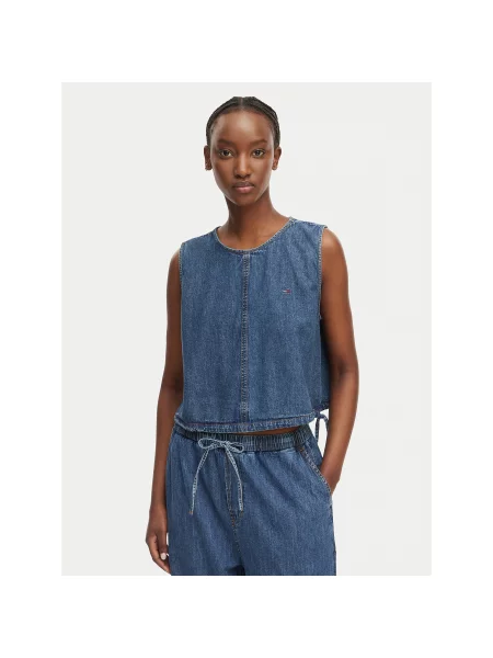 Tommy Jeans Top Regular Fit plava