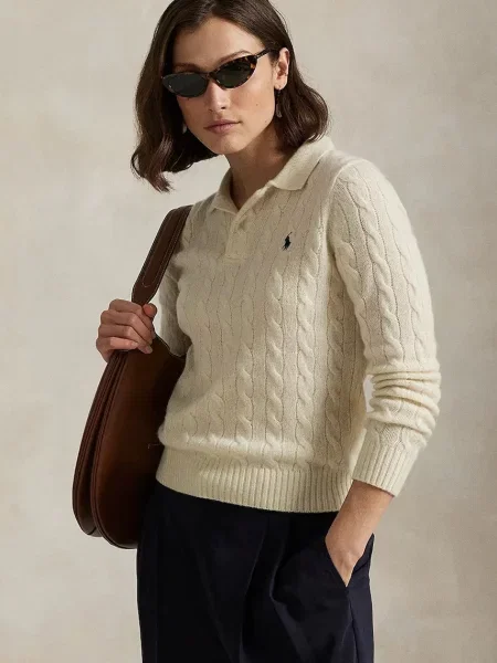 Шерстяной свитер Polo Ralph Lauren белый