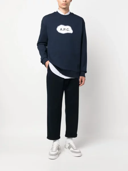 Mikina A.p.c. s potiskem modrá