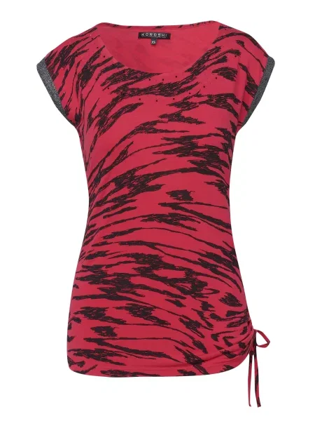 KOROSHI Tricou roșu argintiu negru