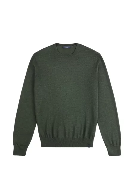 Pulover Fay cu decolteu rotund verde