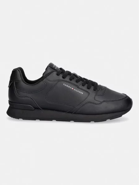 Tommy Hilfiger LIGHT EVA RUNNER LEATHER superge usnjene črna