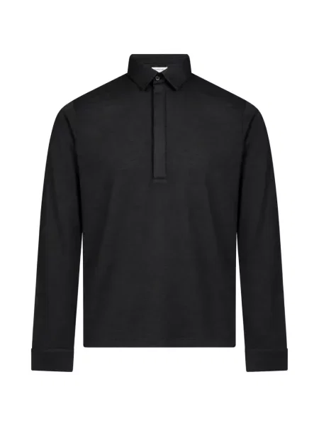 Lung tricou polo Manifatture Del Nord negru