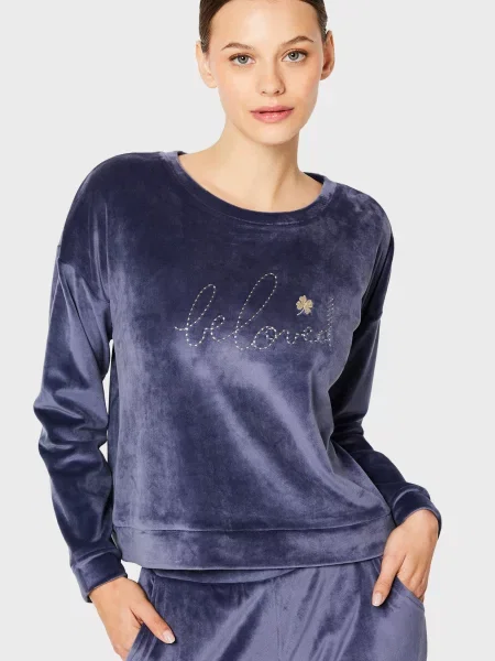 Велюровый свитшот Etam фиолетовый