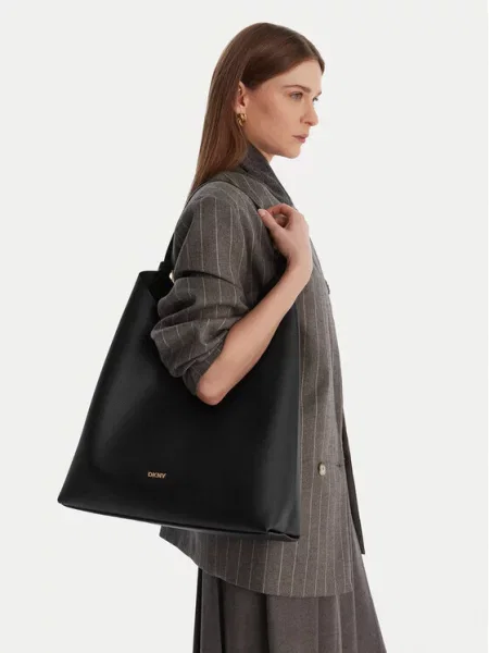 Shopperka Dkny skórzana czarna