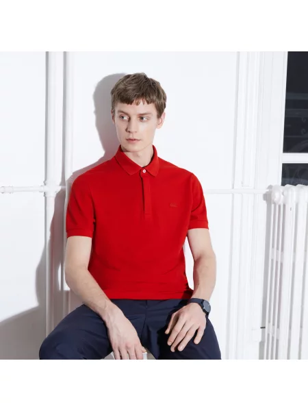 Lacoste Koszulka Polo Smart Paris Z Elastycznej Bawełny czerwona