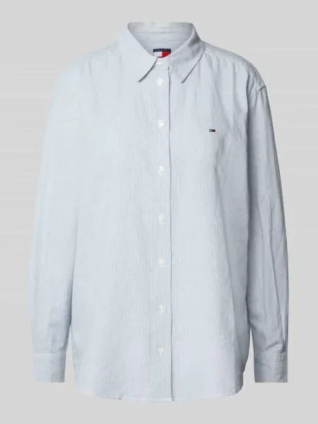 Tommy Jeans koszula z domieszką lnu regular z kołnierzykiem klasycznym szary