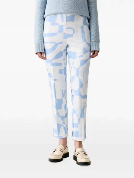 Decupat pantaloni Joseph Ribkoff cu imagine cu imprimeu abstract alb