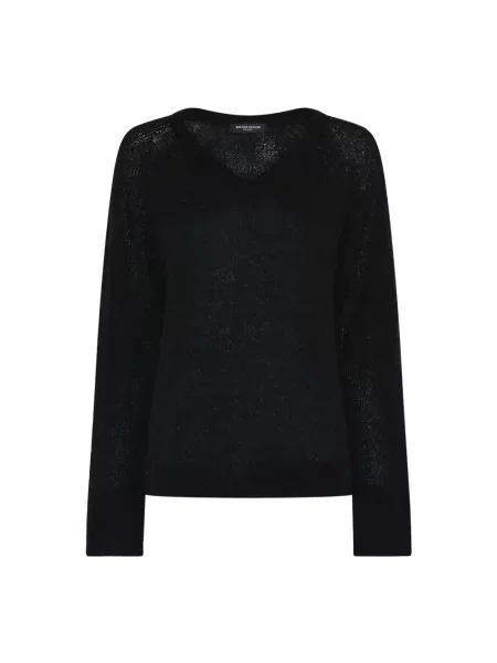 Dzianinowy puszyste sweter Bruuns Bazaar czarny