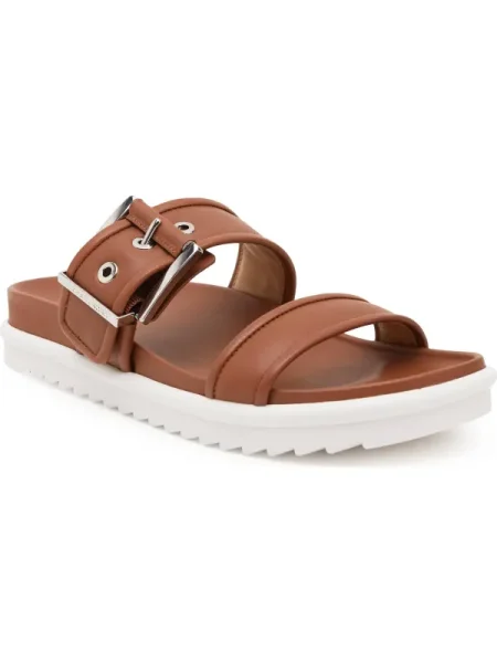 Michael Kors De piele șlapi COLBY maro