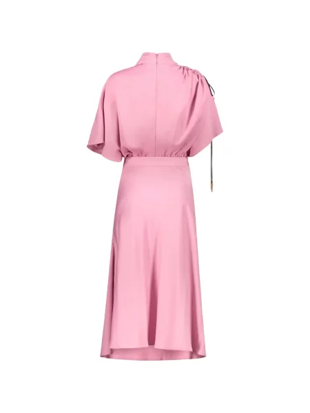 Gulerat rochie midi Ellery drapată roz