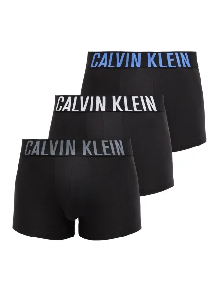 Boxerky Calvin Klein Trunk 3 páry black bodies/turbulence/white/iridescent čierna