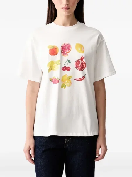 Tricou Never Fully Dressed cu imagine alb