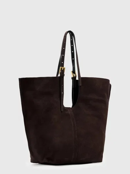 Замшева сумка AllSaints ARA коричневий
