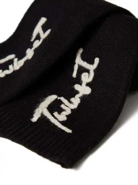 Mănuși Twinset cu broderie tricotate negru