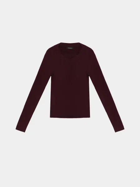 Лонгслів Braska віскоза/нейлон бордовий