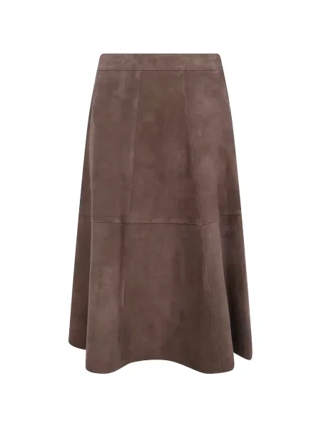 Fustă The Jackie Leathers din piele de căprioară maro