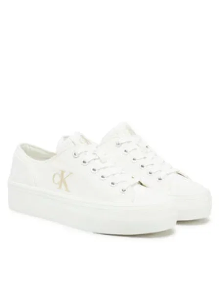 Calvin Klein Jeans Tenisky Vulc Flatform Low Cv Mg bílá