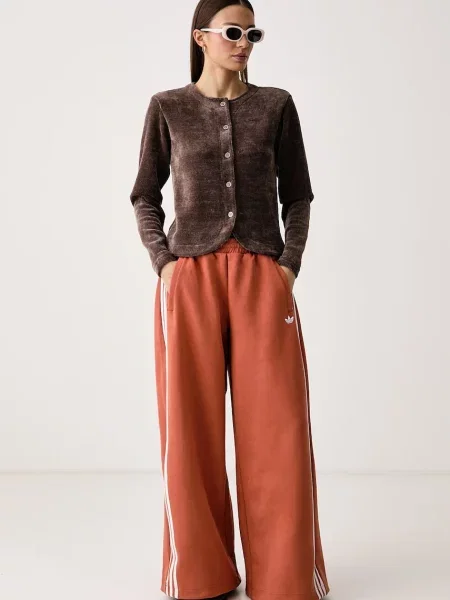 Adidas Originals teplákové nohavice dámske Adilenium Season 6 Faux Suede oranžová