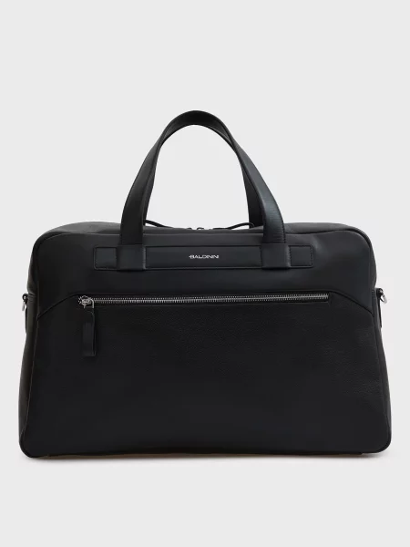 Кожаная дорожная сумка Baldinini черная
