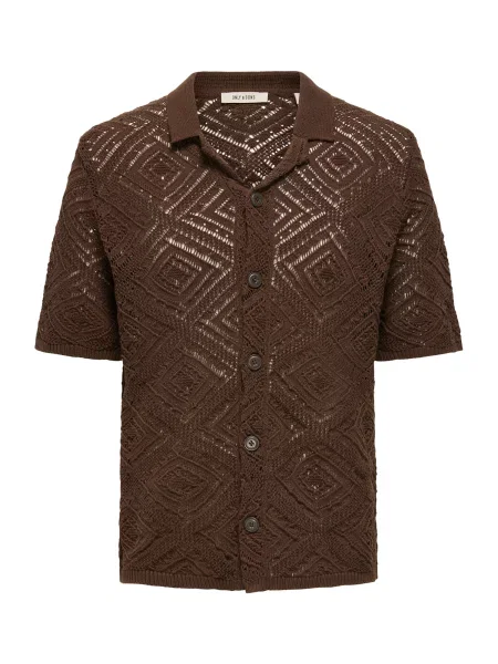 Only & Sons Geacă tricotată ONSKOLMAR închis maro