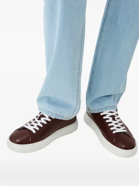 Sneakerși Versace din piele maro