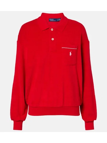 Tricou polo Polo Ralph Lauren din material terry roșu