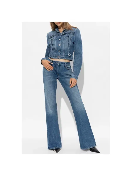 Jeansy dzwony Off-white dzwony białe