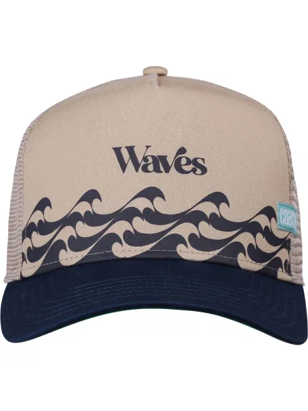 Coastal Sapkák HFT Bauhaus-Wave homok / kék / tengerészkék / zöld fehér