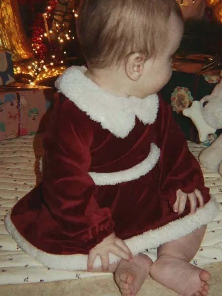 Konges Sløjd šaty zamatové CHRISTMAS ROMPER DRESS GRS