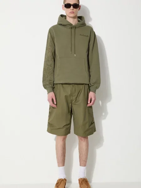 Maharishi bluza Dragon Bamboo Hooded Sweat z kapturem z aplikacją zielony