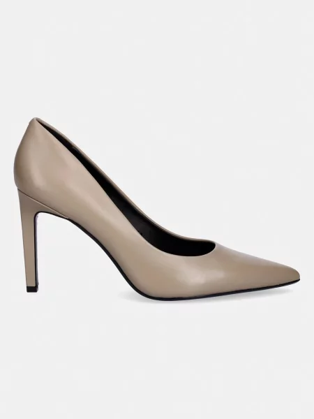 Calvin Klein lodičky kožené ESS STILETTO 90 béžová