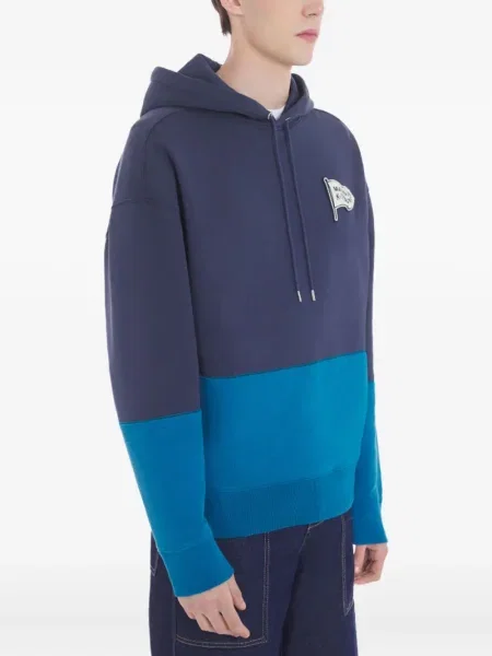 Hanorac cu glugă Maison Kitsune albastru
